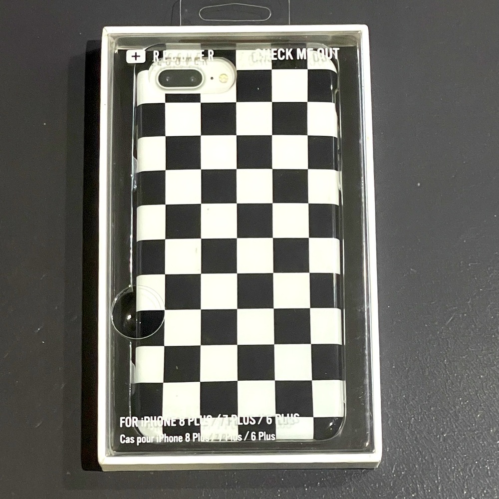 UO Black White Check Me Out Phone Case NWT
